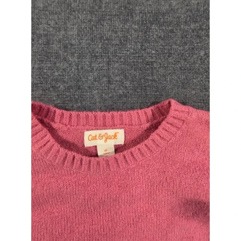 Cat & Jack Toddler Girls Pink Sweater and Ribbed Leggings Set Size 4T NWT